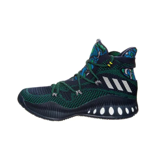 Adidas Crazy Explosive Виггинс Гостевой Non Нижняя юбка Легкий MID Топ Баскетбольные кроссовки Унисекс Сине-зеленый