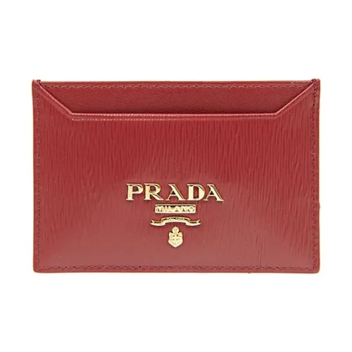 PRADA Телячья кожа Держатель для карт Женские Красный