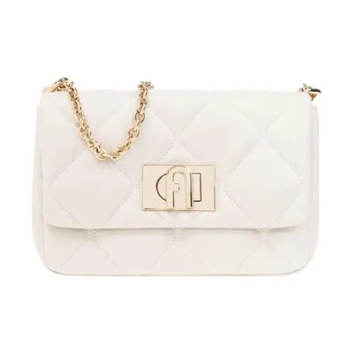 Furla 1927 Collection Лоскутное шитье Кожа наппа Сумка через плечо Сумка на плечо Мини Женская Белая