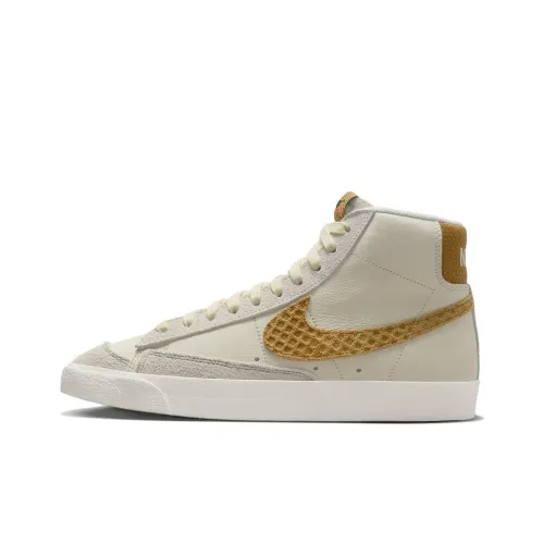 Nike Blazer Mid '77 'Waffle' Slip-Resistant Abrasion-Resistant MID Топ Скейтборд Кроссовки Мужские Бежевые