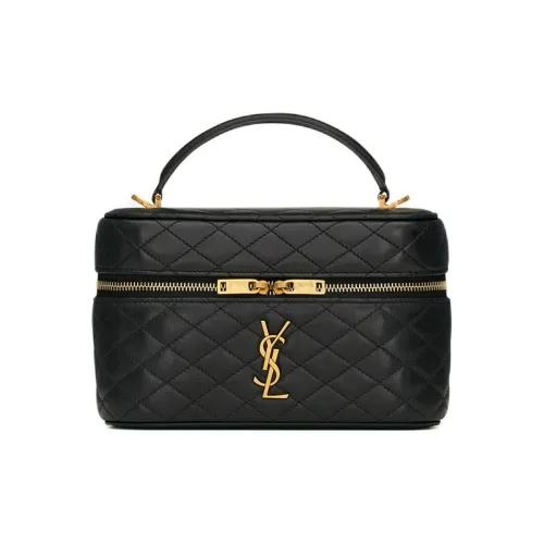 SAINT LAURENT GABYVanity Овчина Одно плечо Через плечо Клатч Мини Женский Черный