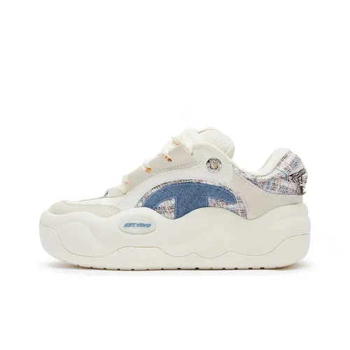 Champion CloudNine V1 Cloud Cotton Обувь Противоскользящая Устойчивая к износу Низкий Топ Скейтборд Кроссовки Женские Бежевые