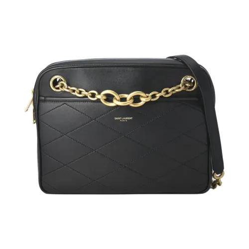 SAINT LAURENT LE MAILLON Овечья кожа Сумка через плечо Маленькая Женская Черная