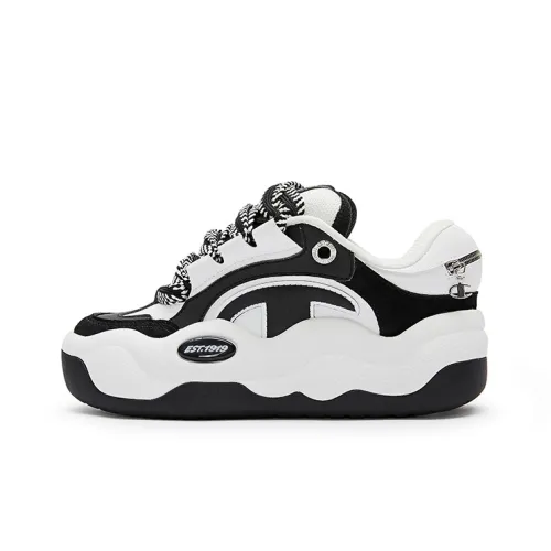 Champion CloudNine V1 Cloud Cotton Обувь Противоскользящая Устойчивая к износу Низкий Топ Скейтборд Кроссовки Женские Черный Белый