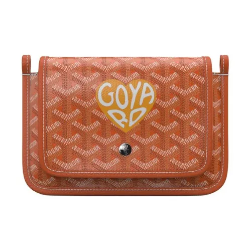 GOYARD Plumet Холст с кожей Конверт Сумка Сумка через плечо Сумка на плечо Унисекс Оранжевый Желтый Маленькое сердце
