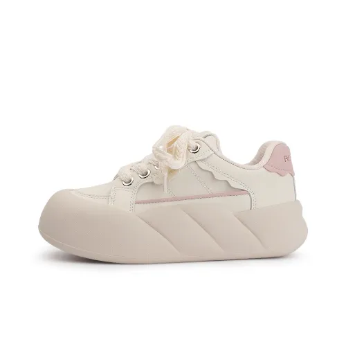 Miss Zhang Низкий Топ Скейтборд Кроссовки Женские Бежево-Розовые