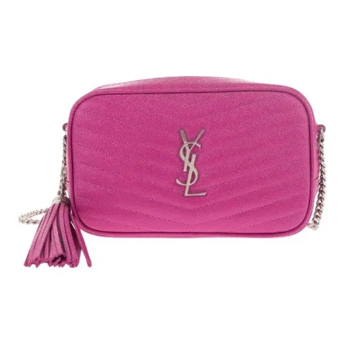 SAINT LAURENT LOU С рельефом Тисненый Quilted Кожа Camera Сумка Сумка через плечо Мини Женские Фуксия
