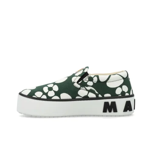 Marni Low-Top Canvas Shoes Green Women's
