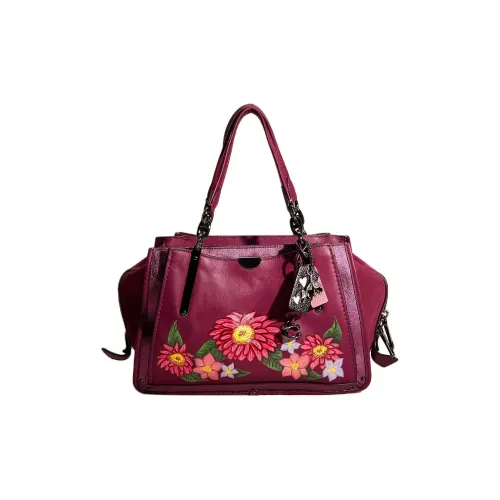 COACH DREAMER Телячья кожа Доска Сумка через плечо Сумка Большая Женская Темная ягода