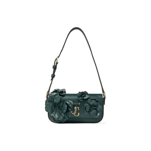 Jimmy Choo Avenue Телячья кожа Сумка через плечо Женская Темно-зеленая