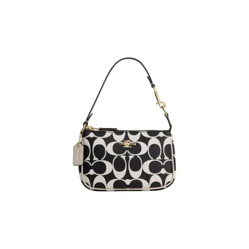 COACH Nolita Кожа Плечевая Сумка Сумка Мини Женская Черная Белая