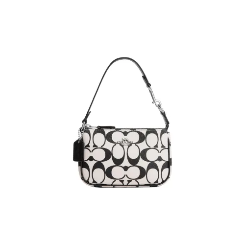 COACH Nolita Кожа Сумка через плечо Мини Женская Черно-белая