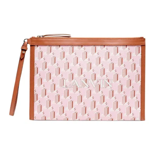 Lanvin Холст Телячья кожа Клатч Женский Розовый Темно-розовый