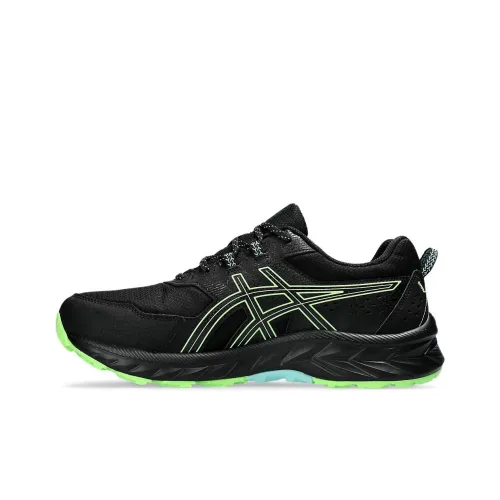 ASICS Gel Venture 9 Амортизация Износостойкий Низкий Топ Беговые кроссовки Мужские Черный Зеленый