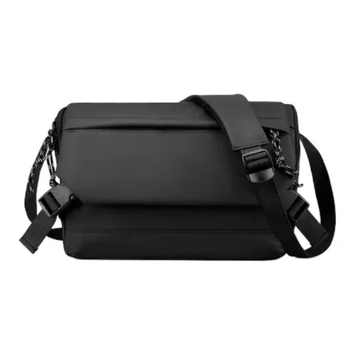 MUYKUY Кожа Мембрана Нейлоновая Городская Техническая Сумка Курьерская Сумка Сумка через плечо Унисекс Черный Серый