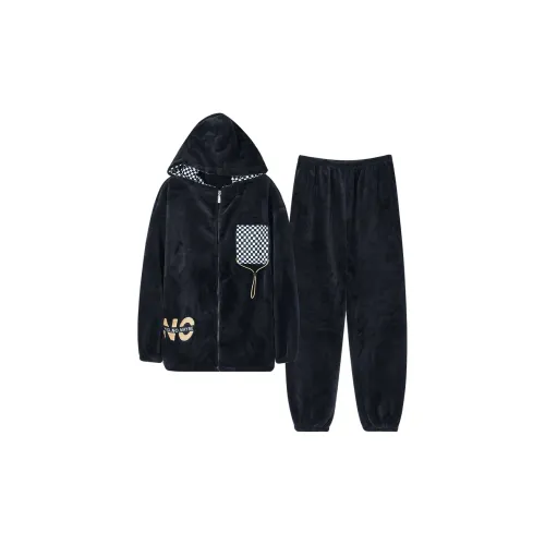 Qin Jing Черный мужской комплект пижам