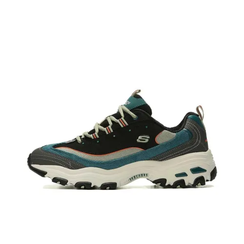 Skechers D'LITES 1,0 1,0 Низкий Топ Повседневная Обувь Мужская Серый Зеленый Черный