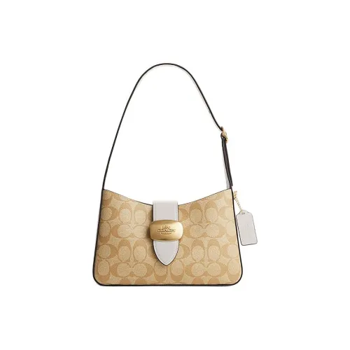 COACH Eliza Искусственная кожа с коровьей спилковой кожей одно плечо сумка среднего размера женская светлый хаки