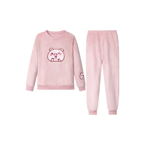 Flowers in water Пижамный комплект Женская Свинья Голова Замша