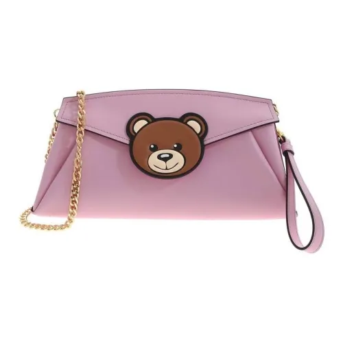 MOSCHINO Телячья кожа Конверт Сумка с цепочкой Ручная Сумка на плечо Женская Розовая