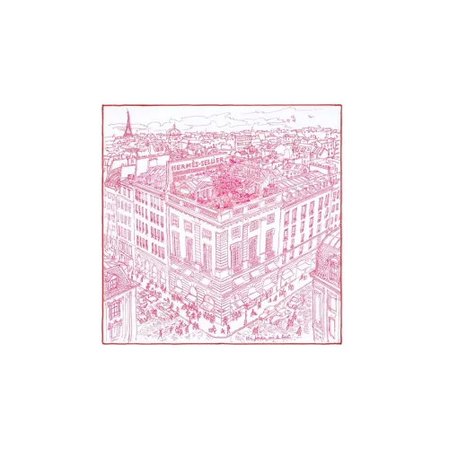 HERMES Roof Garden Шелковые шарфы Женские Розовый