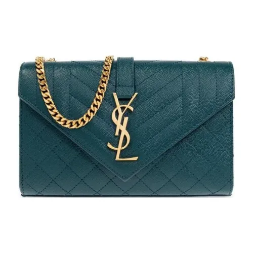 SAINT LAURENT Телячья кожа Сумка через плечо Сумка на плечо Женская Темно-зеленая