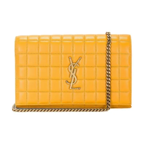 SAINT LAURENT Lambskin Crossbody Bag Shoulder Bag Women's Yellow SAINT LAURENT Овечья шкура Сумка через плечо Сумка на плечо Женская Желтая