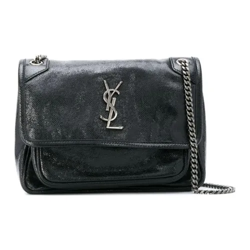 SAINT LAURENT Телячья кожа Сумка через плечо Сумка на плечо Женская Черная