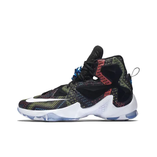 Nike Lebron 13 Амортизация Поддержка Высокие Баскетбольные Кроссовки Мужские Черные 2016 Edition
