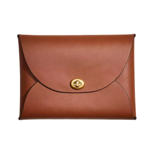 COACH Pouch кожа запястный клатч сумка экстра-большой женский коричневый