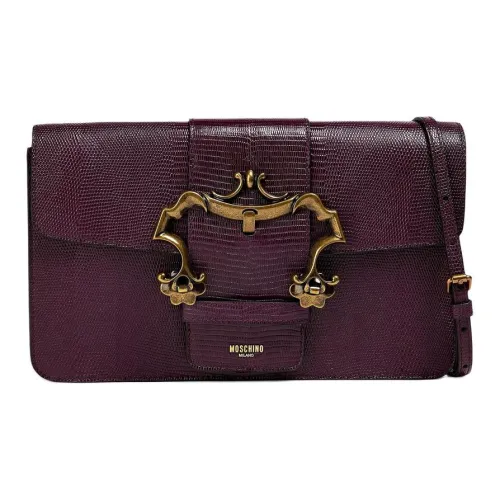 MOSCHINO Имитация Ящерица Узор Козья кожа Сумка через плечо Сумка на плечо Женская Фиолетовая