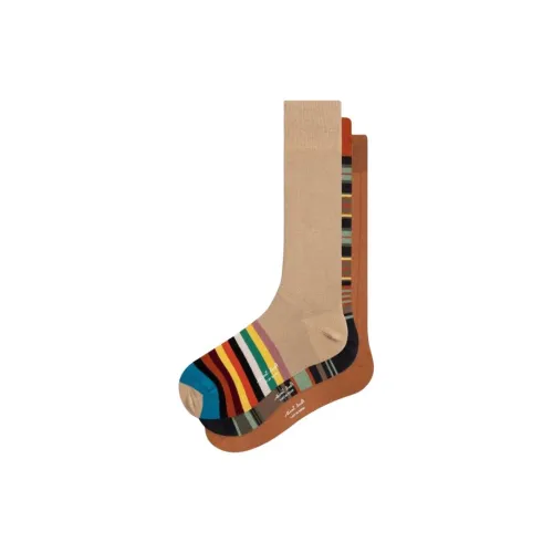 Paul Smith 3 пачки носков: умбра + черный + коричневый, мужские, с высоким воротником