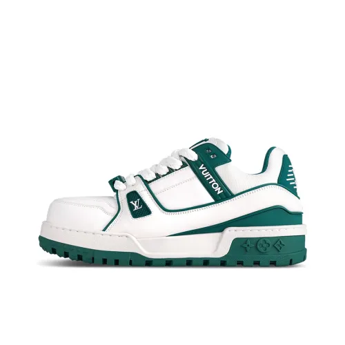 LOUIS VUITTON Trainer Maxi Low Топ Скейтборд Кроссовки Унисекс Белый Синий