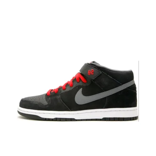 nike Dunk SB Slip Resistant Lightweight And Breathable MID Скейтбординг Топ Кроссовки Unisex Черный Красный