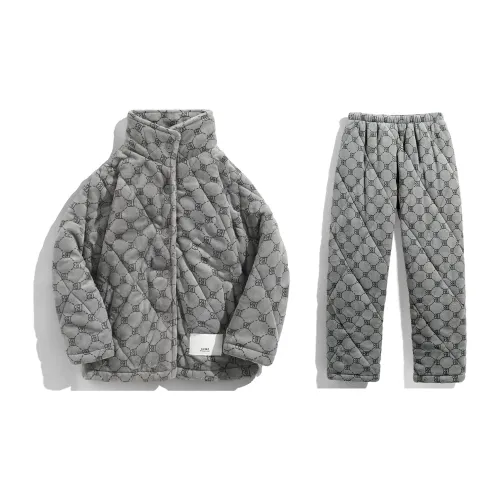 Same Language Женские, Лунно-серый Письмо Сетка Женские Пижамные комплекты