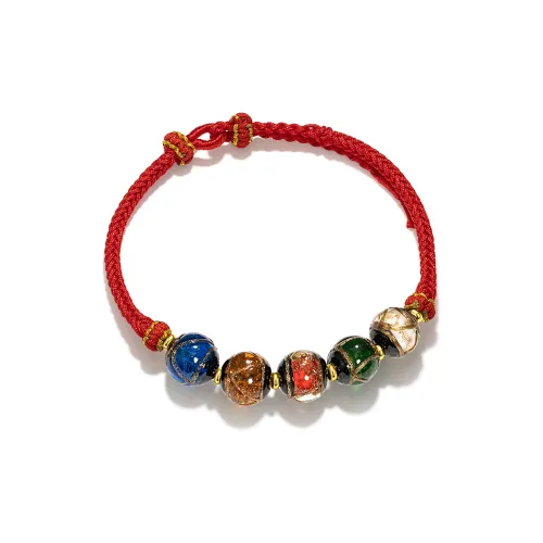 Far Mountain Joe Цветное стекло Нефритовый браслет браслет на ногу Унисекс