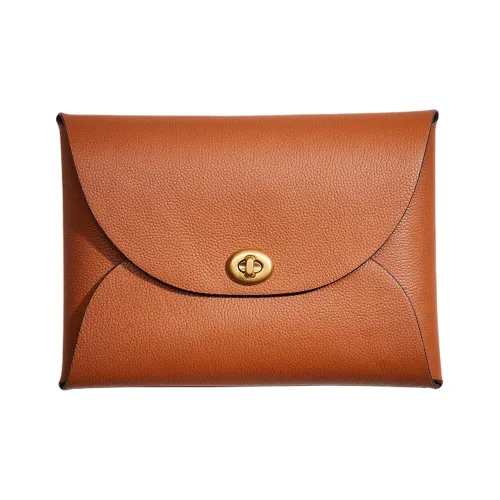 COACH Pouch кожа запястный клатч сумка экстра-большой женский коричневый