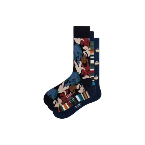 Paul Smith 3 пачки многоцветные + многоцветные + синие мужские носки до колена