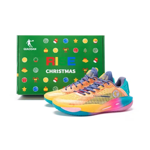 QIAODAN Sharp RISE Амортизация Износостойкие Низкие Баскетбольные Кроссовки Мужские Желто-Синие Особенные Упаковка