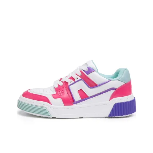 BLOCCO5 Износостойкий и Легкий Низкий Топ Скейтборд Кроссовки Женские Красный Белый