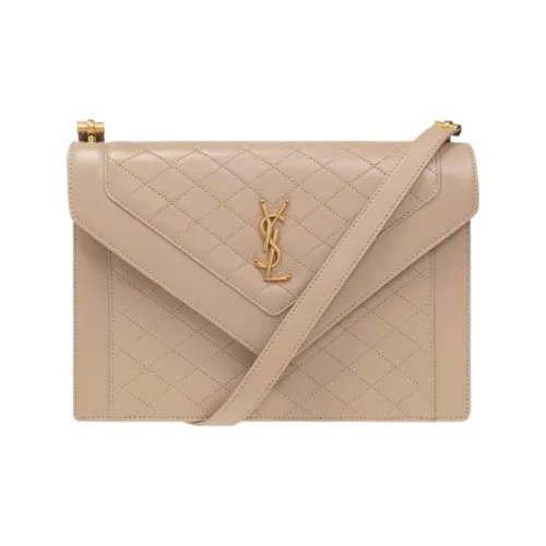 SAINT LAURENT Lambskin Сумка через плечо Женская Бежевая