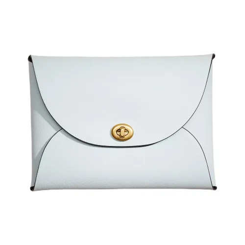 COACH Pouch кожа запястье сумка клатч экстра-большой женский светло-синий