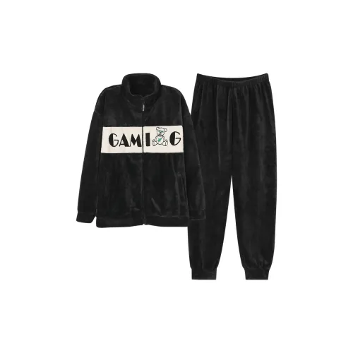 Qin Jing Черный мужской комплект пижам