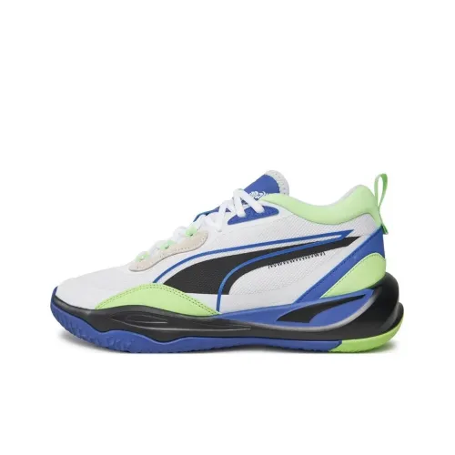 PUMA Playmaker Амортизация Износостойкий MID Топ Casual Унисекс Синий Зеленый