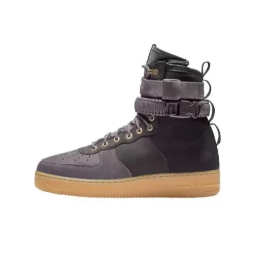 Nike Air Force 1 Устойчивые к истиранию Дышащие Высокие Кроссовки для скейтбординга Унисекс Черные Серые