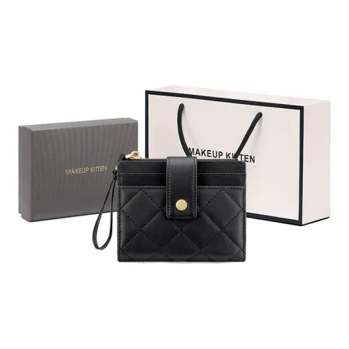 MAKEUP KITTEN Коровья кожа с синтетической кожей Кошелек Женские Черный розовый