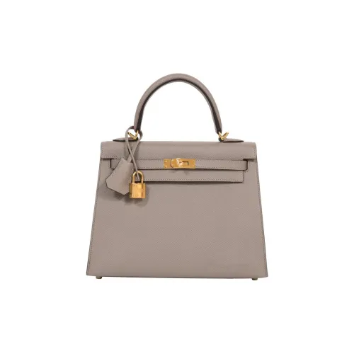 HERMES Kelly Epsom Коровья кожа Сумка Женские M8 Gris Asphalte Асфальтовый серый