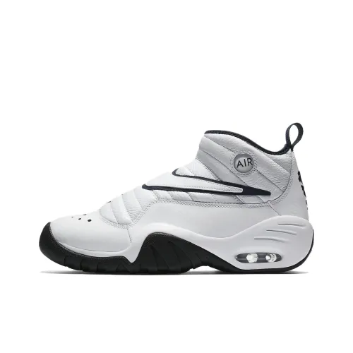 Nike Air Shake N'Destrukt Белый Темно-синий Abrasion Resistant MID Топ Винтажные баскетбольные кроссовки Мужской Белый