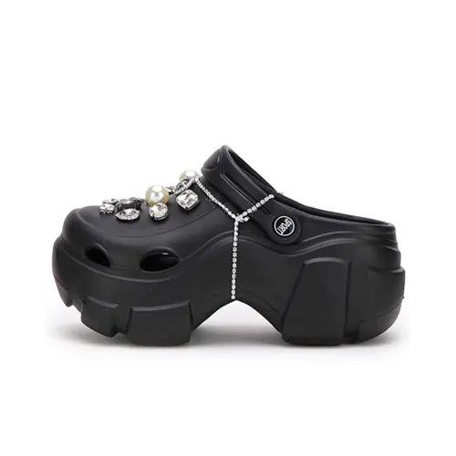 XMISTUO Pearl Rhinestone Height Increasing Platform Outerwear Sabo Unisex XMISTUO Жемчужный Стразы Увеличение Высоты Платформа Верхняя одежда Сабо Унисекс