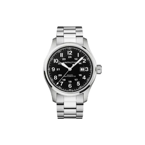 HAMILTON Автоматический Механический Механизм Мужские Часы Khaki Field Series 44 мм Черные